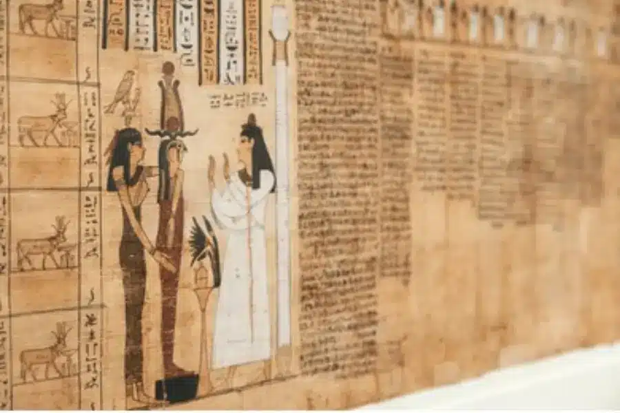 Texts and drawings from the book of the dead on papyrus- The Book of the Dead - Egypt Tours Group