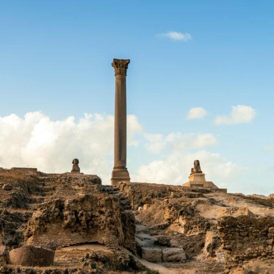 Pompey’s Pillar on Captivating Alexandria Day Tour From Cairo