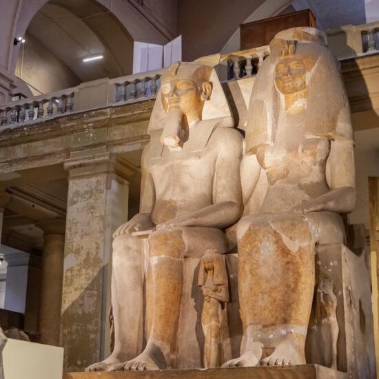 Statues inside the Egyptian Museum in Cairo during 6 Days Egypt Tour