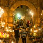 Colorful market stalls at Khan el Khalili Bazaar