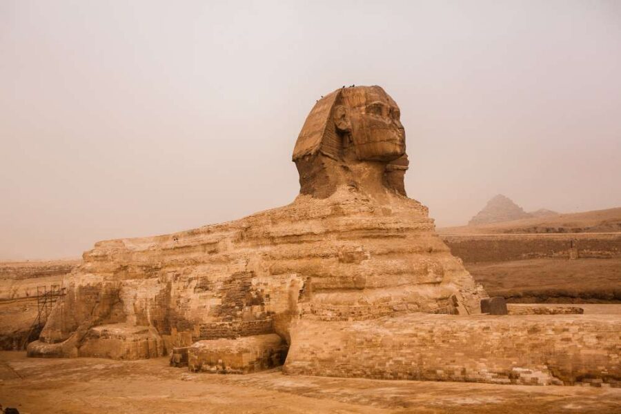 The Great Sphinx of Giza at sunset