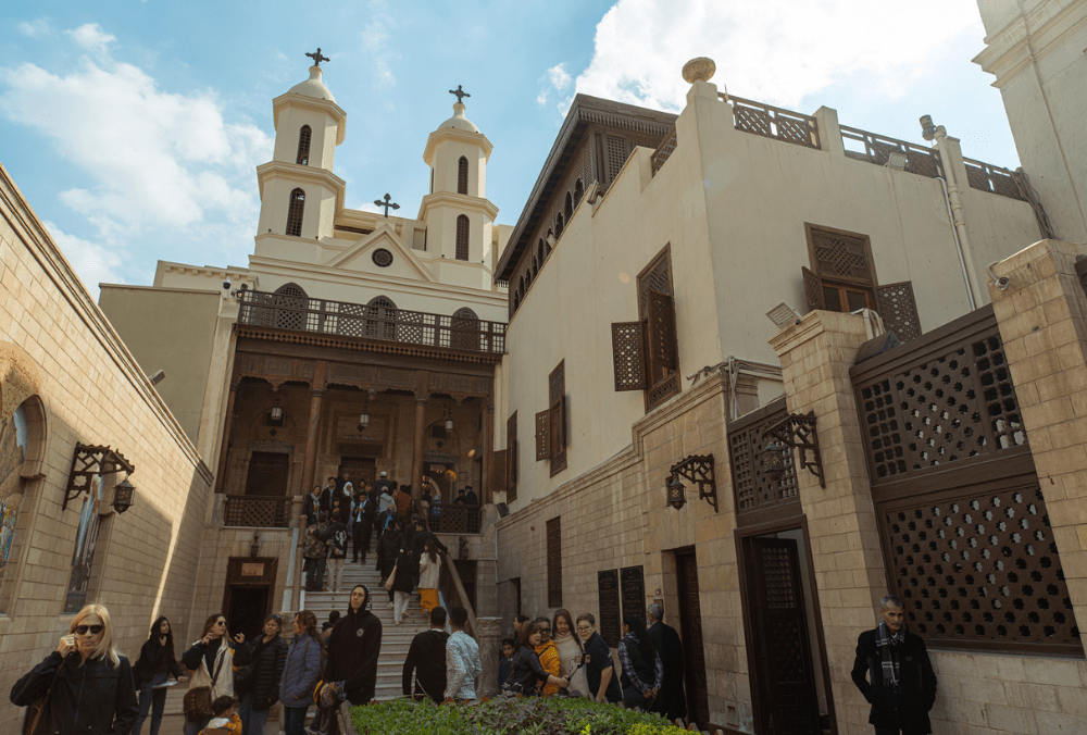 The exterior of The Hanging Church in Old Cairo.