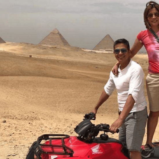 Exploring Giza Pyramids on quad bike