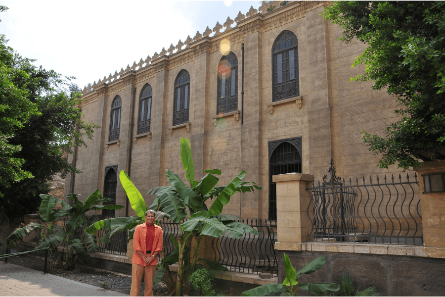 View of Ben Ezra Synagogue exterior in Cairo.