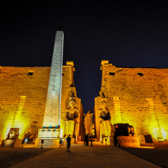 Luxor Temple illuminated at night - 8 Days Cairo, Luxor, Aswan & Abu Simbel