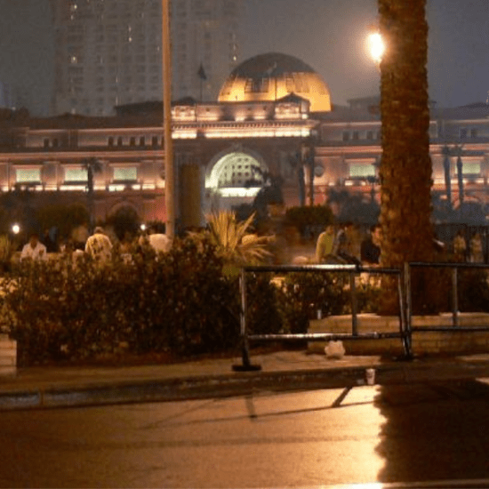 Cairo city at night – skyline and Nile River lights