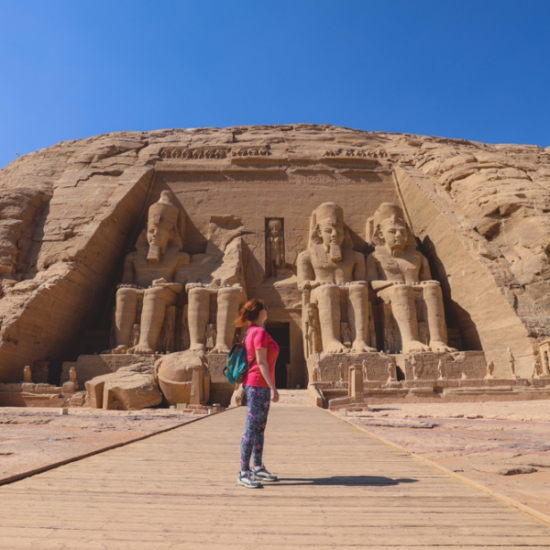 Abu Simbel Temple with colossal statues of Ramses II - 12 Days Cairo, Nile Cruise, Hurghada & Bahariya Oasis Tour