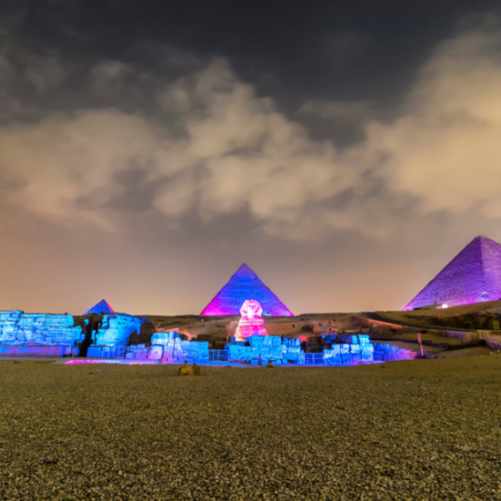 The Great Pyramids of Giza at sunset - 12 Days Cairo, Nile Cruise, Hurghada & Bahariya Oasis Tour