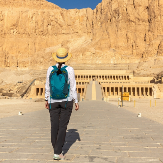 Elegant terraces of Queen Hatshepsut's Temple in Luxor - 14 Days Cairo, Luxor, Hurghada & Oases Tour Package