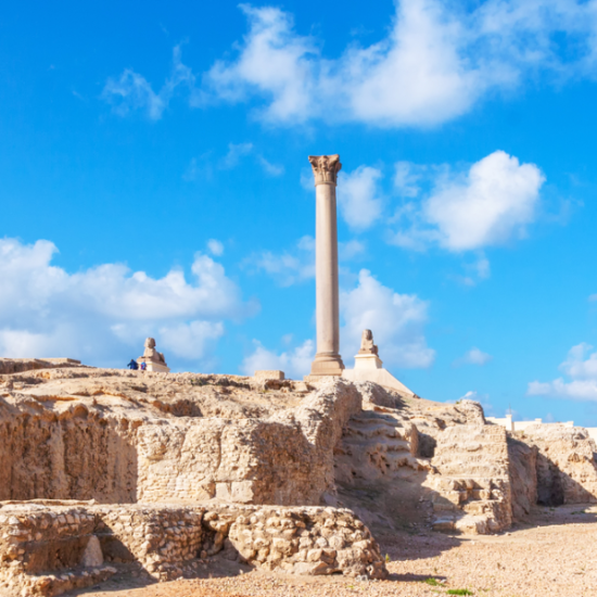 Pompey’s Pillar standing tall in Alexandria - 16 Days Egypt Tour – Cairo, Nile Cruise, Hurghada & Siwa (GEM Visit)