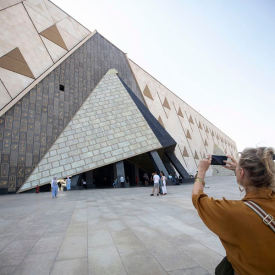 The modern architecture of the Grand Egyptian Museum in Giza - 16 Days Cairo, Nile Cruise, Hurghada & Siwa Tour Package