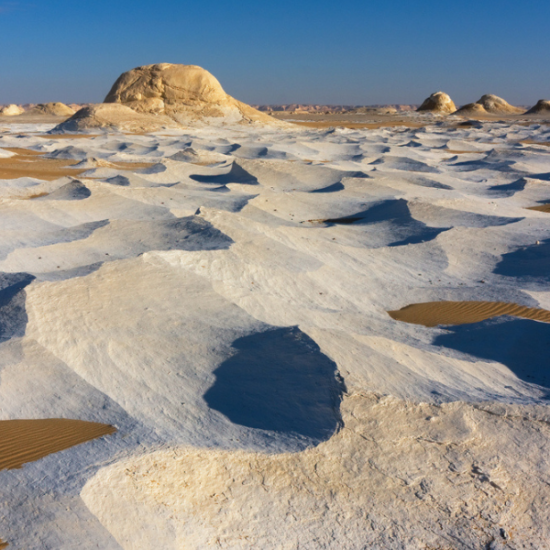 The surreal White Desert landscape in Egypt’s Sahara - 12 Days Cairo, Nile Cruise, Hurghada & Bahariya Oasis Tour