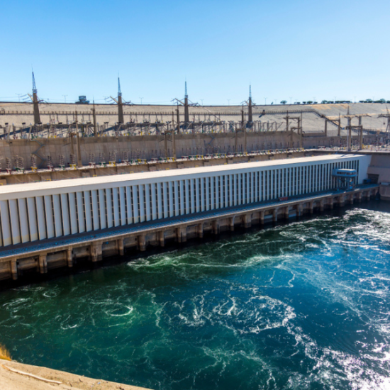The High Dam in Aswan overlooking Lake Nasser.