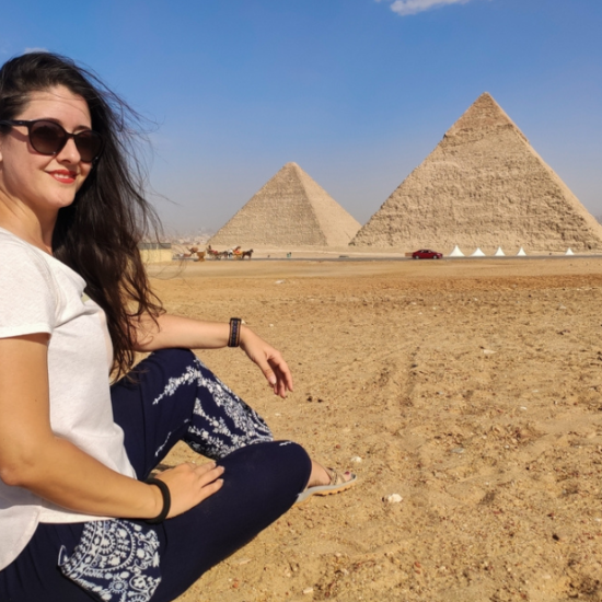 Pyramids of Giza with the Sphinx.