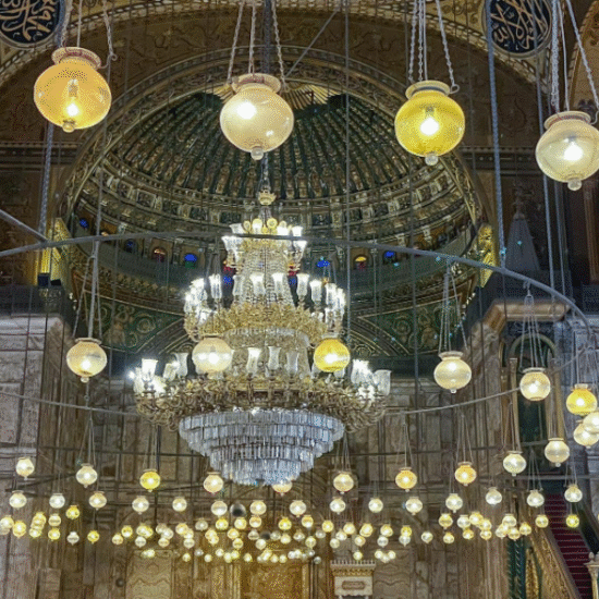 Interior view of the Mosque of Muhammad Ali, showcasing its grand architecture and intricate details - 5 Days Cairo and Fayoum Tour Package