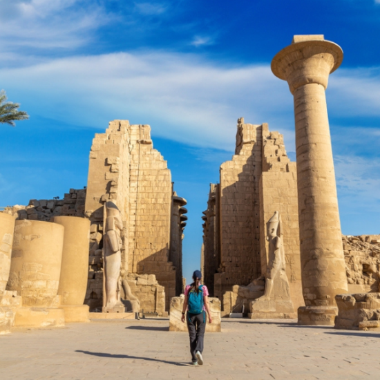 The towering columns of Karnak Temple in Luxor - 14 Days Egypt Tour Package