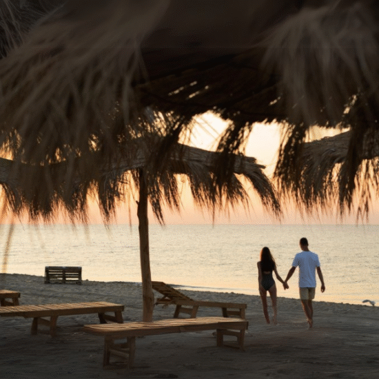 Relax on the stunning Red Sea beaches of Egypt, known for crystal-clear waters and vibrant marine life