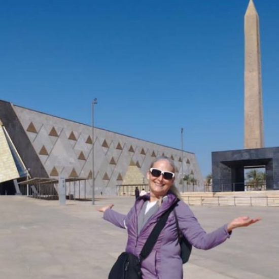 Exterior view of The Grand Egyptian Museum.