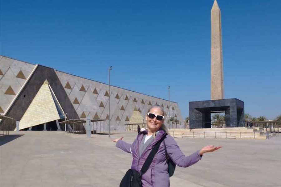 Exterior view of The Grand Egyptian Museum.