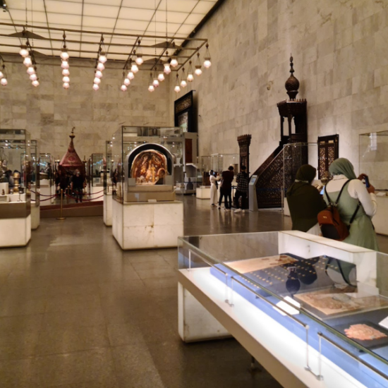Main hall of the National Museum of Egyptian Civilization.
