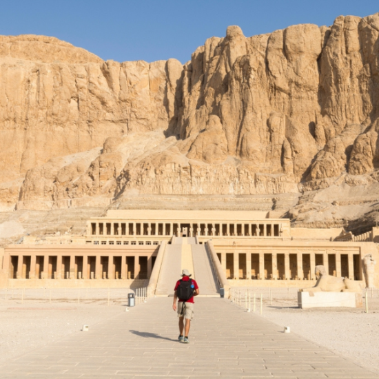 Stunning view of Queen Hatshepsut Temple during El Gouna to Luxor day tour