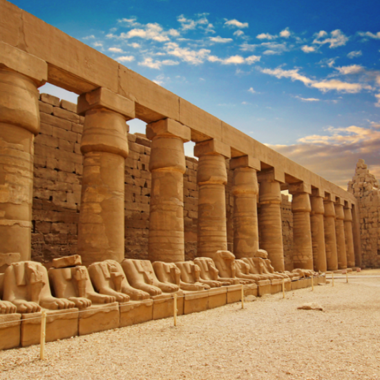 Karnak Temple columns in Luxor - 14 Days Cairo, Hurghada, Nile Cruise & Alexandria Tour