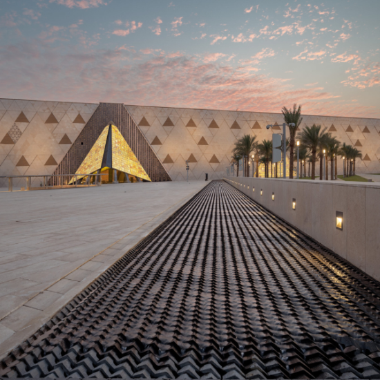 The Grand Egyptian Museum exterior view in Cairo