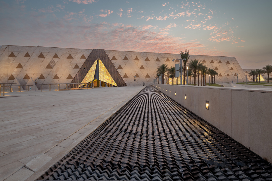 The Grand Egyptian Museum exterior view in Cairo