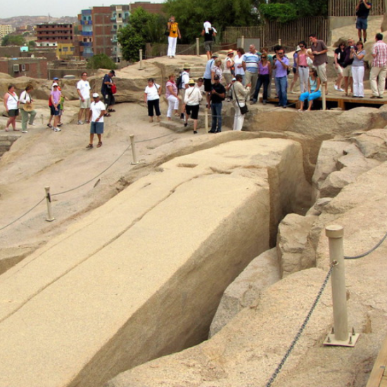 The Unfinished Obelisk in Aswan, a massive stone obelisk still in the quarry.