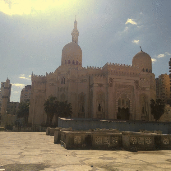Abu al-Abbas al-Mursi Mosque with its ornate minarets in Alexandria - Overnight Alexandria Tour from Cairo.