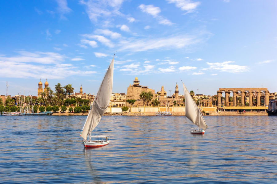 Aerial view of Luxor city with the Nile River and ancient ruins - Top Luxor Tours & Vacation Packages for 2025 / 2026