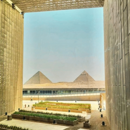 Modern façade of the Grand Egyptian Museum - 14 Days Egypt Easter Tour: Cairo, Nile Cruise, Hurghada & Alexandria