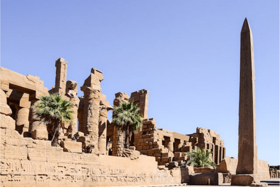 Majestic columns and hieroglyphs at Karnak Temple, Luxor - 7 Days Cairo, Luxor, Aswan & Abu Simbel – Egypt Easter Tour