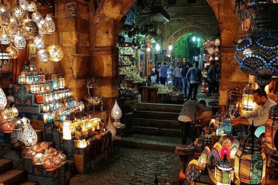 Traditional market street in Khan El Khalili - 5 Days Cairo and Alexandria Easter Holiday in Egypt