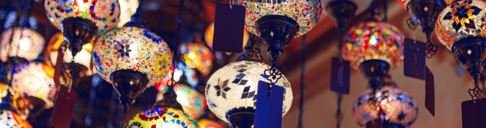 Colorful stalls in Khan El Khalili bazaar
