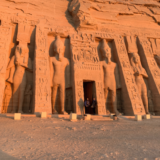 Statues of Ramses II at the entrance of Abu Simbel Temple