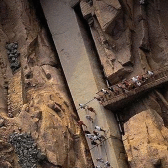 Giant unfinished obelisk carved in Aswan granite quarry - 9 Days Cairo, Alexandria & Nile Cruise Easter Holiday