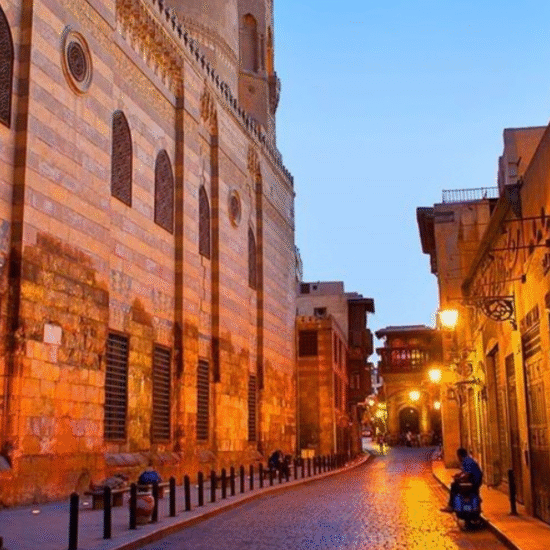 Evening in Old Cairo streets near Al-Muizz and Khan El Khalili Bazaar
