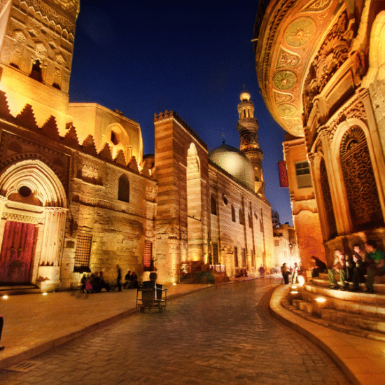 Khan El Khalili Bazaar in Cairo, Egypt – traditional market full of local crafts, spices, and souvenirs.