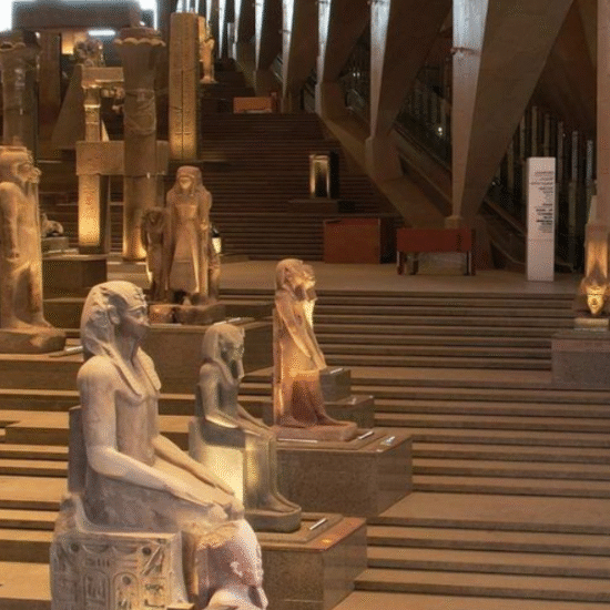 The Grand Egyptian Museum in Giza, Egypt – modern archaeological museum showcasing ancient Egyptian treasures.