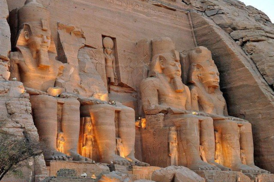 The magnificent Abu Simbel Temple in Aswan, Egypt.