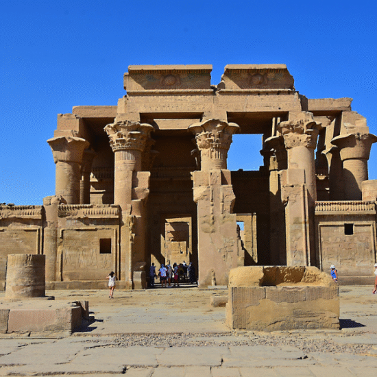 Kom Ombo Temple Aswan Egypt ancient double temple dedicated to Sobek and Horus beside the Nile River.