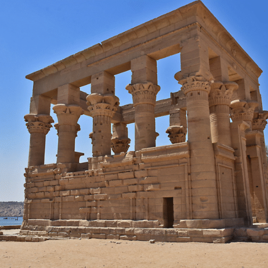 Philae Temple in Aswan, Egypt ancient island temple dedicated to the goddess Isis.