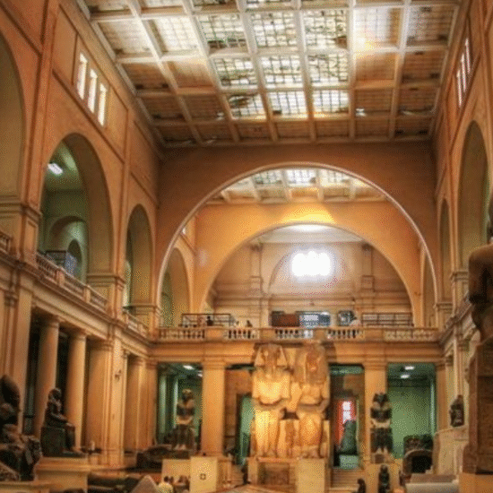 The Egyptian Museum in Cairo showcasing ancient artifacts and treasures.