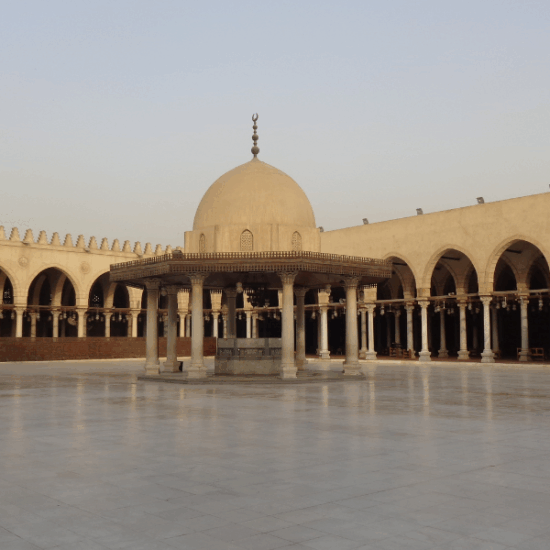Amr ibn al-As Mosque in Cairo with its historic minaret and Islamic architecture - 13 Days Egypt Christmas Tours – Nile Cruise, Cairo and Hurghada