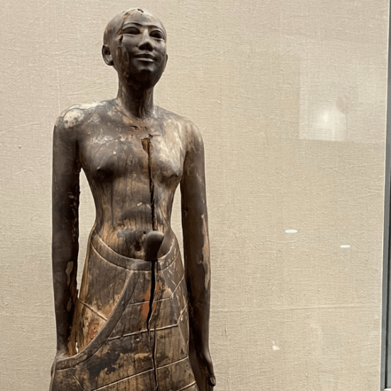 Ancient Egyptian statue displayed at the National Museum of Egyptian Civilization - 13 Days Egypt Christmas Tours – Nile Cruise, Cairo and Hurghada