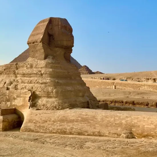 The Great Sphinx of Giza standing on the Giza Plateau