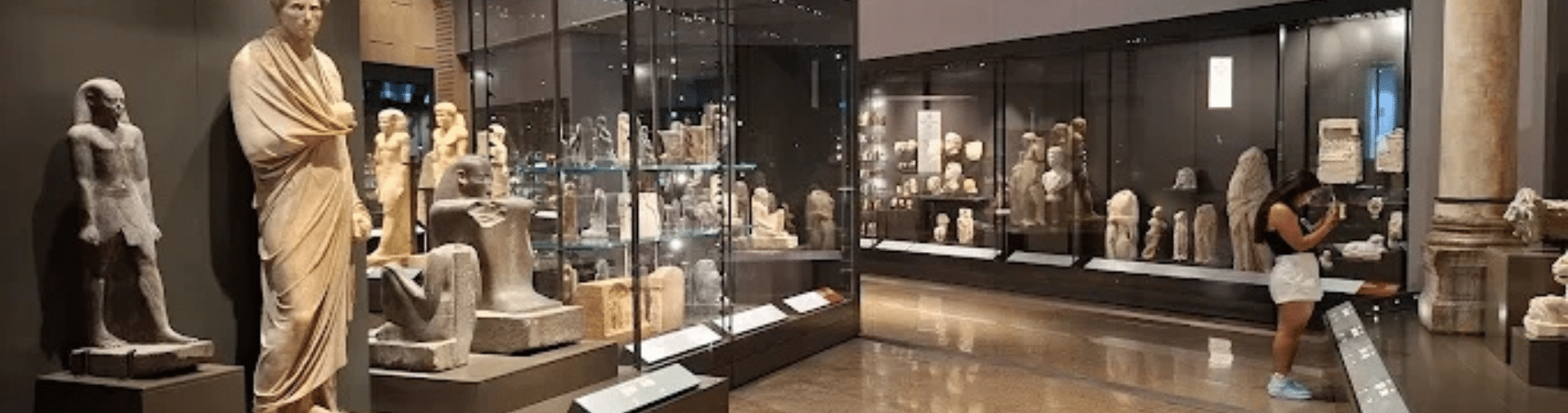 Grand Egyptian Museum interior with artifacts as a part of out 8 Days Cairo, Nile Cruise & Alexandria Family Vacation