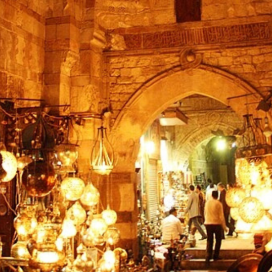 Khan El Khalili bazaar at night